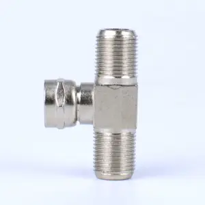 T Type F Male to 2 F Type Female Connector Adapter For TV