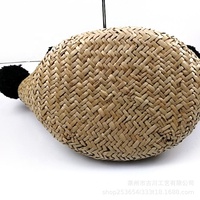 Sac à main personnalisé à pompon noir mode estivale sac à main tissé en paille à une épaule pour femmes sacs à main Miss Unique