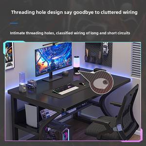 โต๊ะคอมพิวเตอร์อีสปอร์ตที่ทันสมัยเรียบง่ายโต๊ะทำ<span class=keywords><strong>งาน</strong></span>ที่บ้านพร้อมแผงไม้สไตล์สำหรับนักเรียนการเขียนหรืองานห้องนอน - Product Image 6