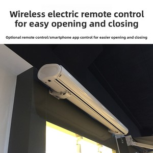 <span class=keywords><strong>Toldo</strong></span> Retráctil de Pared Hanrui, Moderno y de Lujo, con Control Remoto Eléctrico, de Aluminio y PVC, con Protección UV, Tipo Cassette Completo - Product Image 3