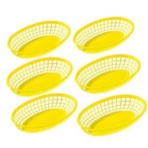 Cestas Ovaladas de Plástico de Grado Alimenticio para Servir Comida Rápida, Paquete de 6 Bandejas para Pan/Papas Fritas/Hamburguesas/Fruta, Personalizables para Restaurantes y Cafeterías - Product Image 6