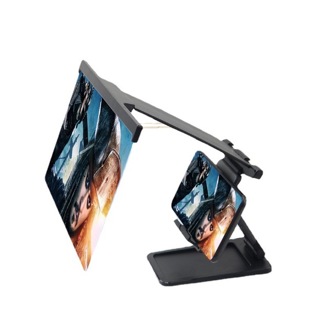 12-Inch 3D Phone Screen Amplifier Magnifier Detachable Smartphone Stand with Magnifying Glass