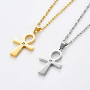 Colgante de cruz Ankh egipcio antiguo de acero inoxidable para collar, para hombres y mujeres, color plata y oro, amuleto retro, joyería, regalos - Product Image 5