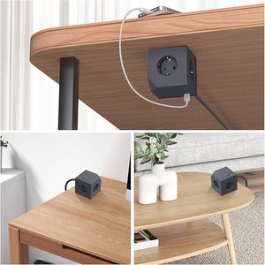 ปลั๊กพ่วงอเนกประสงค์แบบเร็วทันสมัย พร้อมพอร์ต USB 3 ช่อง และเต้ารับ AC 3 ช่อง รองรับ PD 20W พร้อมฟังก์ชั่นแม่เหล็ก - Product Image 3