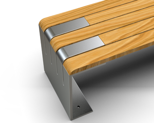 KAVASS Moderne Straßen möbel im Freien 1,5 m Merbau Hartholz Langlebig Umwelt freundlich Wasserdicht Holzbank Edelstahl rahmen - Product Image 4