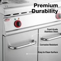 Peralatan Dapur Komersial OUTE OT-889 Kompor Gas 6 Tungku Stainless Steel Eropa Oven Gas Alam/LPG/LNG