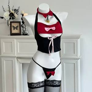 Bikini <span class=keywords><strong>Sexy</strong></span> farfalla simpatica ragazza gatto che blocca i colori appassionata e seducente pura Lingerie sensuale e romantica - Product Image 1