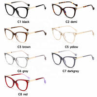 Lunettes optiques carrées pour femmes en TR90 avec détails de branches en métal, montures de lunettes en acétate pour femmes, montures optiques en TR90