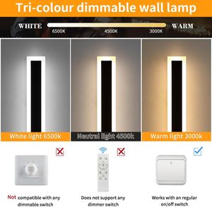 110V 220V IP65 Modern Indoor Linear Strip Wall Lamp 3000K Warm White Garden <b>Sconce</b> Long Outdoor LED <b>Light</b> - Product Image 3