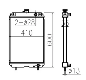 210-1295 2478437 Radiador de Tanque de Agua para Excavadora Caterpillar CAT <span class=keywords><strong>E304</strong></span> E304CR - Product Image 2