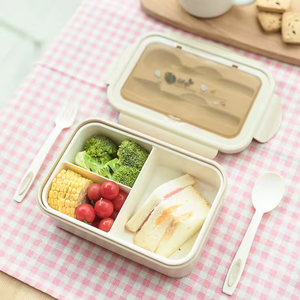 Bento <b>Boxes</b> With Spoon and Fork for Adults Children Food Grade Pp <b>Plastic</b> Durable Bento <b>Lunch</b> Box for Kids - Product Image 3