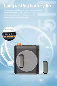 Amplificador BT portátil con micrófonos de clip 25H de larga duración de carga rápida DSP altavoz de micrófono de reducción de ruido inteligente - Product Image 6
