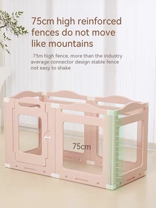 Clôture pour animaux de compagnie en panneaux transparents HDPE + acrylique, clôture pour animaux de compagnie avec roulettes, verrouillage en forme d'os, convient aux chiens de petite et moyenne taille - Product Image 3