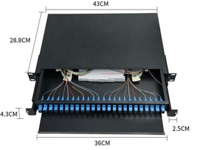19 인치 서랍형 야외 섬유 패치 패널 분배 상자 24 48 코어 SC LC 광학 종단 프레임 - Product Image 3