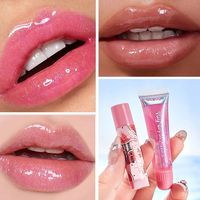 HOT Aardbei Rijst Kleurveranderende Niet-vette Vegan Lip Fruit Smaak Hydraterende Lip Tint Olie Lipgloss Lipbalsem + Lip Olie Set