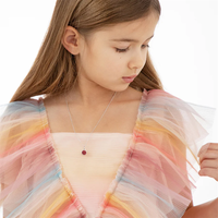 Personnalisé Simple Enfants Bijoux En Acier Inoxydable Pierre De Naissance Cubique Zircone Pendentif Collier Filles Mode Bijoux Collier Pour Enfants