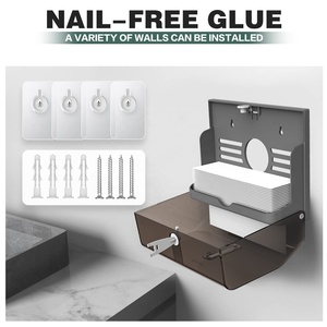 Küchen-<span class=keywords><strong>M</strong></span>-Falz Plastik Interfold Papierhandtuchspender Wandmontage Selbstklebend C-Lock Schwarz für Zuhause Badezimmer E6006 - Product Image 5