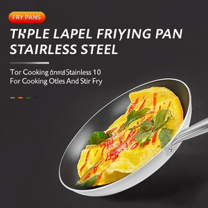 Padella a triplo strato antiaderente in acciaio inossidabile da 10 pollici per cucinare omelette e soffritti - Product Image 3