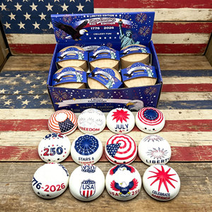 Juguete Antiestrés de Rebote Lento con Forma de Dumplings al Vapor, Edición Conmemorativa del 250 Aniversario Americano, Caja Sorpresa Adorable, Juguete de Comida para Apretar - Product Image 1