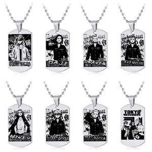Collier Anime Tokyo Avengers Cosplay Figure en acier inoxydable Dog Tag Sweater Chain Chokers Fashion Jewelry for Fans - Product Image 2