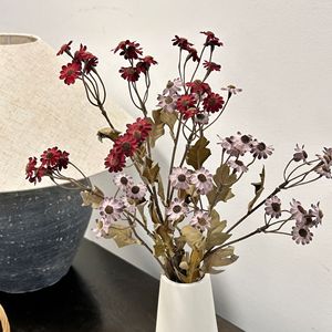 Flores Artificiales de Margarita y Manzanilla Blancas y Naranjas, Arreglo Floral de Seda, Decoración Otoñal para el Hogar, Accesorios para Bodas, Decoración de Mesa - Product Image 4