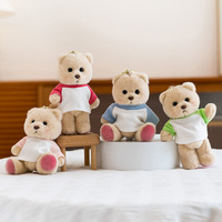 Porte-clés en peluche articulé et mobile, ours en peluche ou lapin, avec vêtements amovibles, mini breloque de sac moelleuse