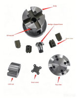 Mandrin 4 mors léger 4B-03A4 pour tour CNC, fixation puissante pour colonnes d'électrodes de nouvelle énergie, usinage en U, serrage haute vitesse