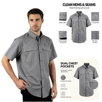 Chemise décontractée pour homme style workwear, entretien facile, ourlet incurvé, coutures précises, contrôle qualité AQL 2.5 strict avant expédition