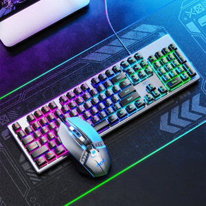 AOC KM410 ชุดคีย์บอร์ดแบบมีสายพร้อมเมาส์ 104 ปุ่ม RGB แบ็คไลท์ขนาดเต็มสำหรับเล่นเกมป้องกันการโกสต์ติ้ง - Product Image 1