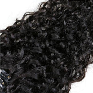 Clips dans le morceau de cheveux naturel ondulé cambodgien vierge Remy cheveux humains Double trame brut non traité Clip dans les extensions pour les femmes noires - Product Image 4