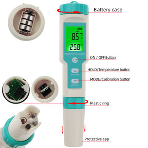 เครื่องวัดค่า <span class=keywords><strong>PH</strong></span> ดิจิทัลแบบ7 in 1, เครื่องวัดค่า <span class=keywords><strong>pH</strong></span> TDS/ec/salinity/<span class=keywords><strong>temp</strong></span>/<span class=keywords><strong>orp</strong></span> ใช้สำหรับเพาะเลี้ยงสัตว์น้ำ - Product Image 3