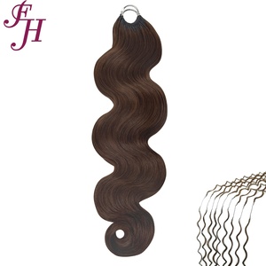 FH Body Wave Miracle Knot Crochet Cheveux Humains # 4 Tresses au crochet en cheveux humains, couleur marron, avec pointe à plumes - Product Image 1