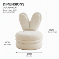 Tabouret enfant moderne et portable avec dossier rotatif à 360 degrés en forme de lapin, idéal pour le salon, la chambre d'enfant et la maternelle
