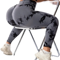 Celana Yoga Bentuk Bokong Persik Eropa, Legging Tie-Dye, Legging Olahraga Fitness Panjang Berpinggang Tinggi, Pengontrol Perut & Pengangkat Bokong