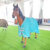 Couverture d'hiver imperméable et résistante aux déchirures pour cheval, avec cache-cou, de couleur verte, fabriquée par le fabricant d'origine, en gros.