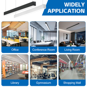 Lampes suspendues linéaires NGT Strip 4FT 8FT 15W-100W 10400Lm 5CCT&WATT Luminaire en forme de barre Luminaire suspendu Lampe à tube <span class=keywords><strong>LED</strong></span> architecturale Lumière de magasin - Product Image 6