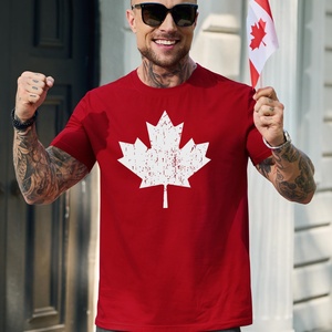 Camiseta Gráfica 3D con la Bandera de Canadá para Hombre, 100% Algodón, Tejido de Punto, Secado Rápido, Manga Corta, Estilo Urbano, Logotipo Personalizado, Venta al Por Mayor - Product Image 5