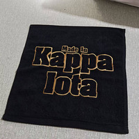 Serviettes de sport en coton biologique en vente chaude, serviette en coton noir avec logo personnalisé brodé