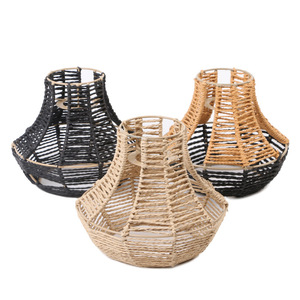 Abat-jour en forme de cloche de style chinois, jaune et noir, en papier écologique, pour l'éclairage des restaurants, hôtels et salons de thé - Product Image 4