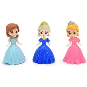 Utimized-figuras de plástico de princesas para decoración de tartas, mini muñecos de PVC para niñas, regalos de cumpleaños