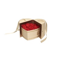 Impression personnalisée conception Papier Cadeau Rose Coeur Boîtes haut de gamme noir rigide boîte à fleurs pour fleurs