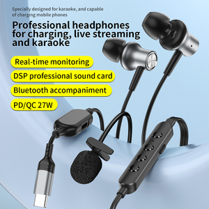 Casque filaire 2-en-1 avec chargeur 27W PD, carte son DSP et microphone de monitoring pour le streaming en direct, le karaoké et les podcasts - Product Image 1