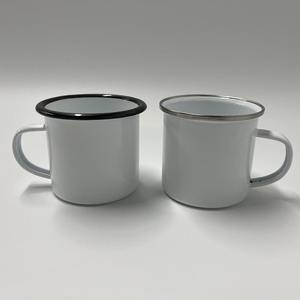 Caneca esmaltada para café e acampamento ao ar livre OEM com estampa personalizada colorida pantone cor laranja - Product Image 2