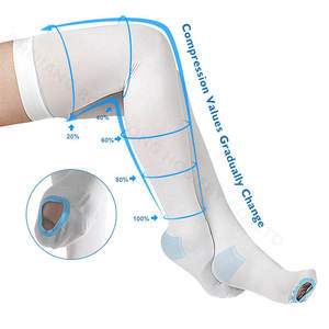 Matériaux de qualité hospitalière cuisse haute compression progressive chaussettes orteil cousu blanc 15-20 Mmhg anti-embolie <span class=keywords><strong>bas</strong></span> de compression - Product Image 1