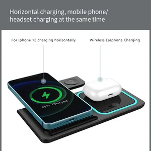 แท่นชาร์จไร้สาย 3-in-1 15W รุ่น X455 สำหรับ <span class=keywords><strong>iPhone</strong></span> 16/15/17/18 Pro Plus และสมาร์ทวอทช์ - Product Image 3