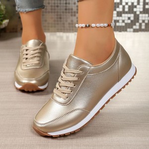 Mocassins et escarpins tendance pour <span class=keywords><strong>femme</strong></span>, style coréen, à bout rond, à lacets, en PU, grande taille, nouvelle collection été 2025, pour le marché international - Product Image 1