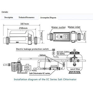 Piscina eléctrica Industrial RTS 8 g/h, inyector de dióxido de <span class=keywords><strong>cloro</strong></span>, máquina clorinadora de agua y sal - Product Image 2