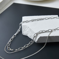 Collar de Moda en Capas de Acero Inoxidable 316L Personalizado y Moderno para Mujer, Venta al Por Mayor