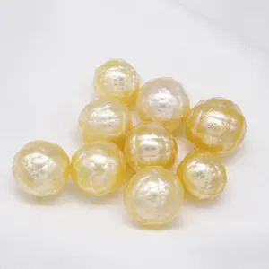 Carve pearl south sea saltwater gold color handmade 10-12mm loose pearls diamond pearls