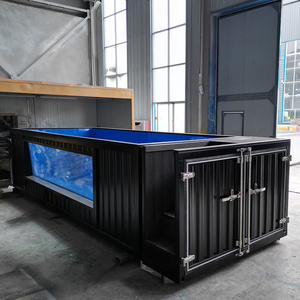 Chất lượng cao tùy chỉnh nhà máy trên mặt đất Acrylic sợi thủy tinh vô tận 20ft 40ft kích thước nhỏ vận chuyển container hồ bơi - Product Image 5